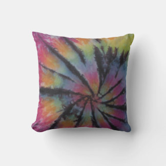 Pastel Swirl 1 Black Tie Dye American MoJo Pillow Kudde