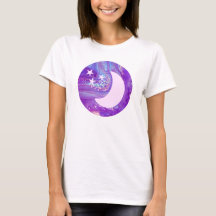 Pastel Swirl Circle Måne & Stars Art
