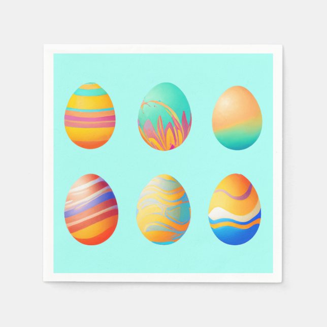 Pastel Swirl-Påskägg Pappersservett (Framsidan)