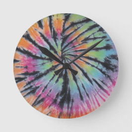 Pastel Swirl Spiral Tie Dye Rund Klocka