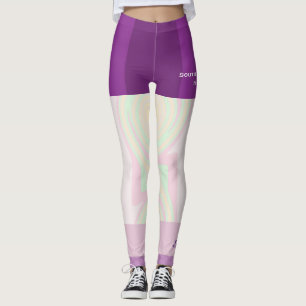 Pastel Swirl Team/Klubb Leggings med Fake Kort