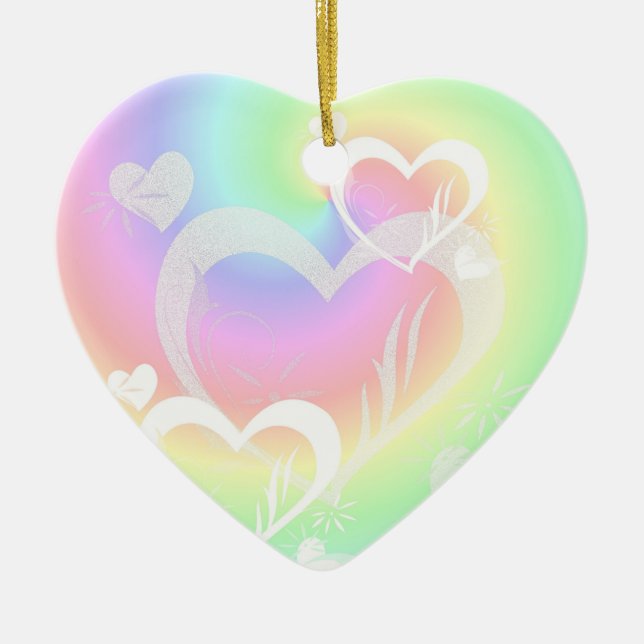 Pastel Swirled Hearts Ornament (Framsidan)