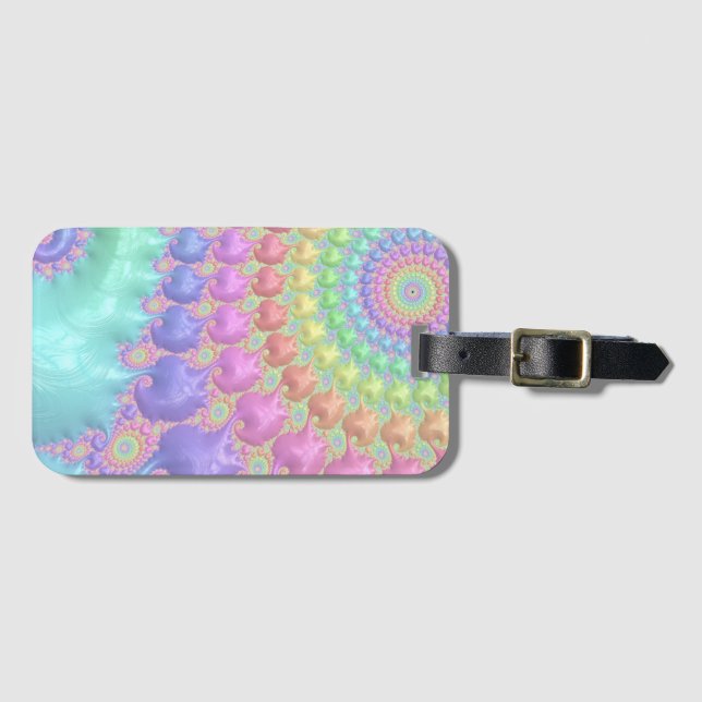 Pastel Swirls- Anpassningsbar Luggage Tag Bagagebricka (Framsida horisontal)