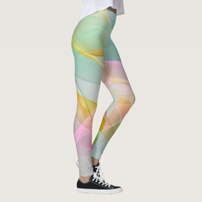 Pastel Symphony of Floating Sheer Ribbons Leggings (Höger)