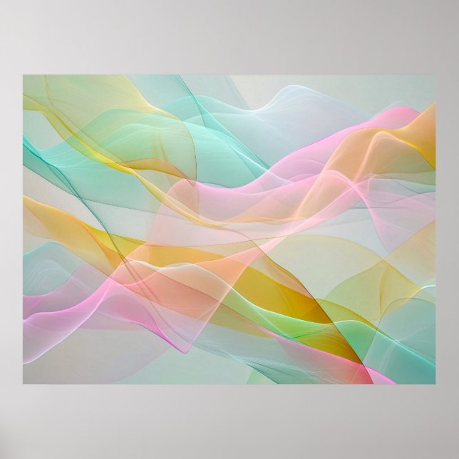 Pastel Symphony of Floating Sheer Ribbons Poster (Framsidan)