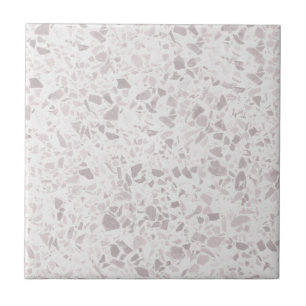 Pastel Taupe och Beige Terrazzo Print Kakelplatta