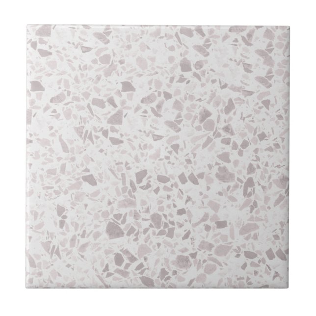 Pastel Taupe och Beige Terrazzo Print Kakelplatta (Framsidan)