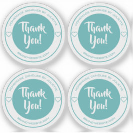 Pastel Teal Heart Tack etiketter etiketter Lakan