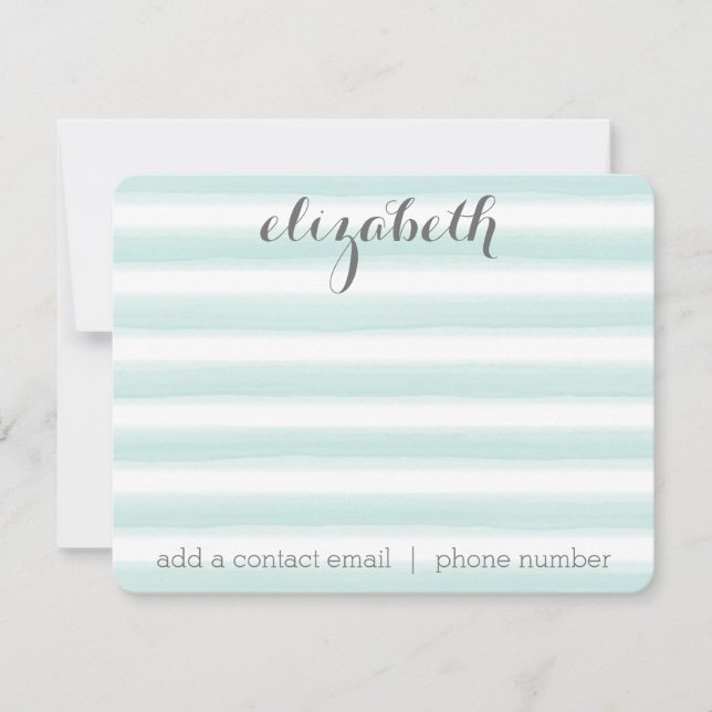 Pastel Teal och Grått Stationery Suite for Women Anteckningskort (Framsida)