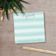 Pastel Teal och Grått Stationery Suite for Women Post-it Block (Add your name to these personalized post-it notes with watercolor stripes.)