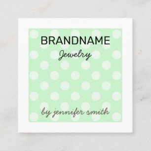Pastel Teal Polka dots Handmade judiska Visningar Fyrkantigt Visitkort
