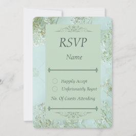 Pastel Teal White Flowers-Bröllop OSA Card