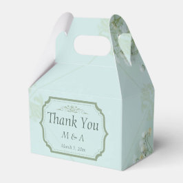Pastel Teal White Flowers Wedor Favor Box Presentaskar