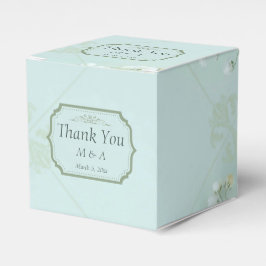 Pastel Teal White Flowers Wedor Favor Box Presentaskar