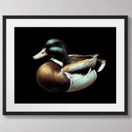 Pastel Teckning Anka Decoy Poster
