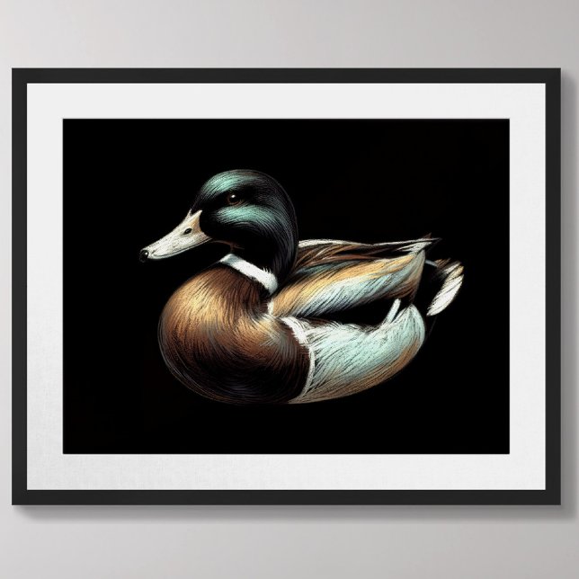 Pastel Teckning Anka Decoy Poster (Skapare uppladdad)