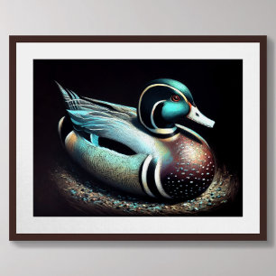 Pastel Teckning Anka Decoy Teal Poster