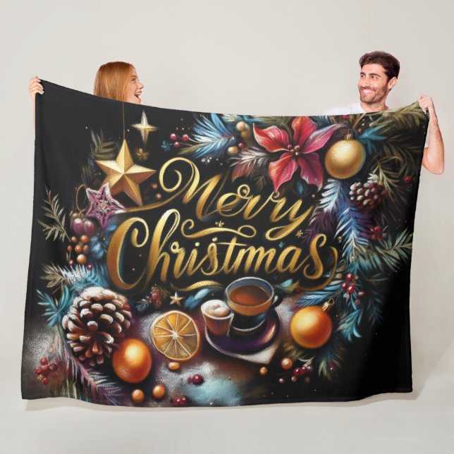 Pastel Teckning av en jul Fleecefilt (På plats)