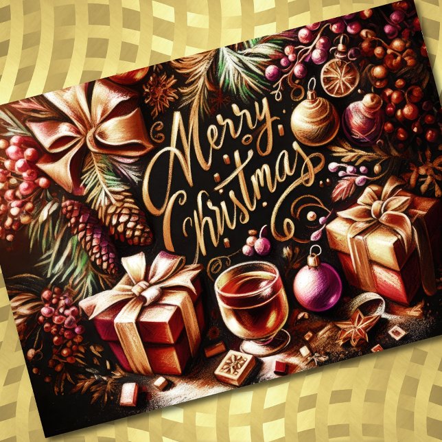 Pastel Teckning av jul Whimsical Julkort (Skapare uppladdad)