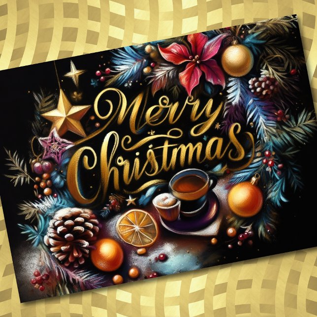 Pastel Teckning av jul Whimsical Julkort (Skapare uppladdad)