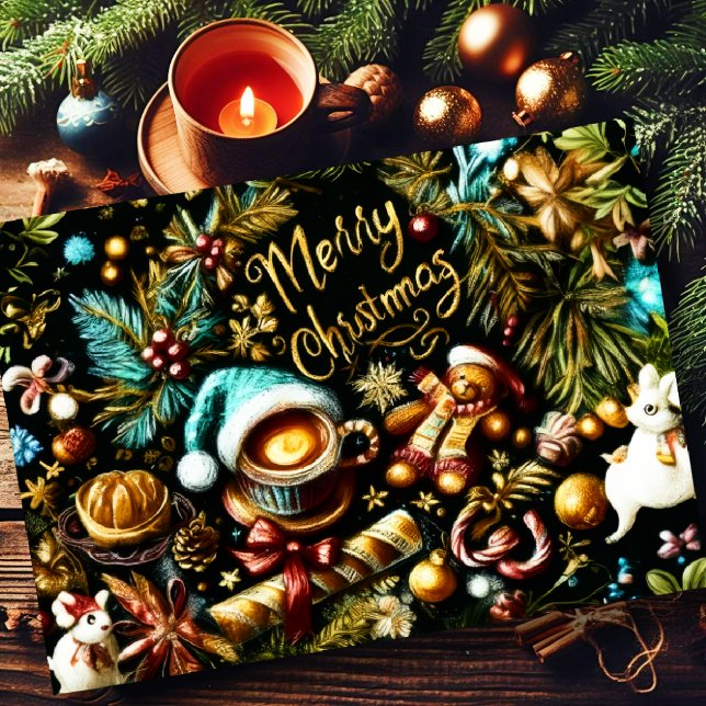 Pastel Teckning av jul Whimsical Kort (Skapare uppladdad)