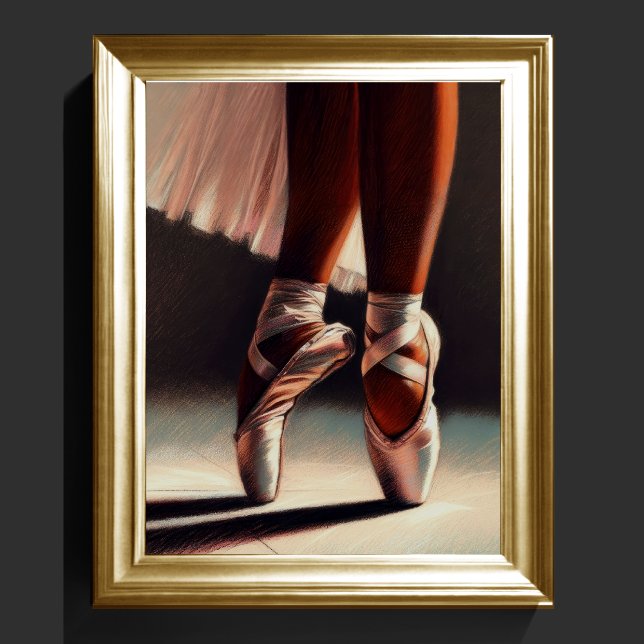 Pastel Teckning Ballerina på Pointe Poster (Skapare uppladdad)