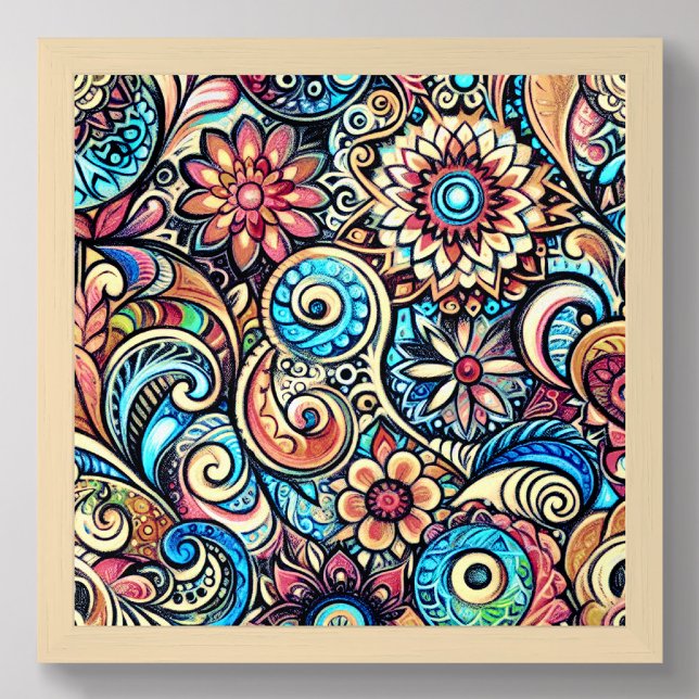 Pastel Teckning Bohemian Intricate Design Poster (Skapare uppladdad)