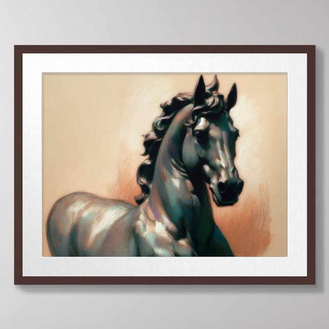 Pastel Teckning Bronze Horse Statue Poster (Skapare uppladdad)