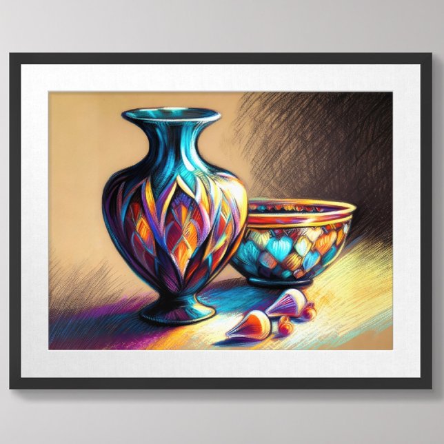 Pastel Teckning Colorful Glass Art Delar Poster (Skapare uppladdad)