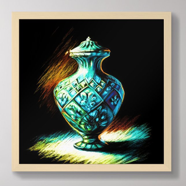 Pastel Teckning Colorful Glass Art Urn Poster (Skapare uppladdad)