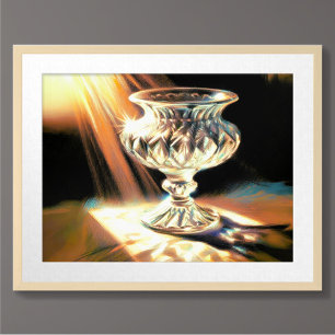 Pastel Teckning Crystal Compote i Sol still Life Poster