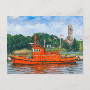 Pastel teckning från Danzigs Westerplatte krig mem Helg Vykort