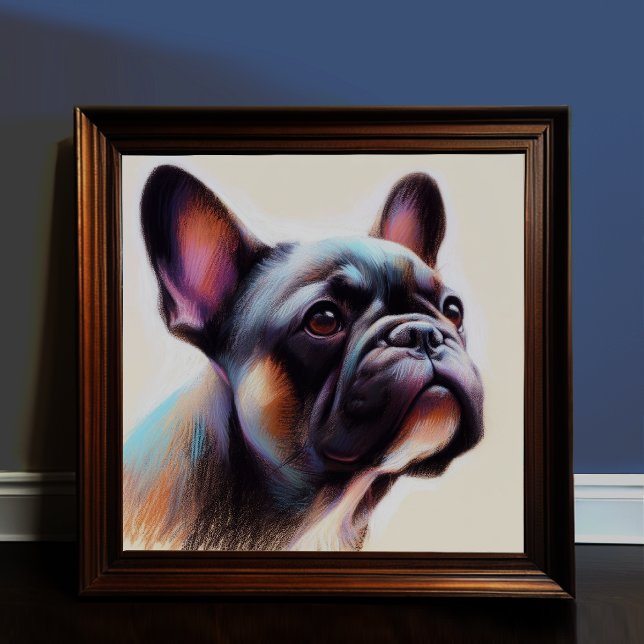 Pastel Teckning från en Fransk Bulldog II Poster (Skapare uppladdad)