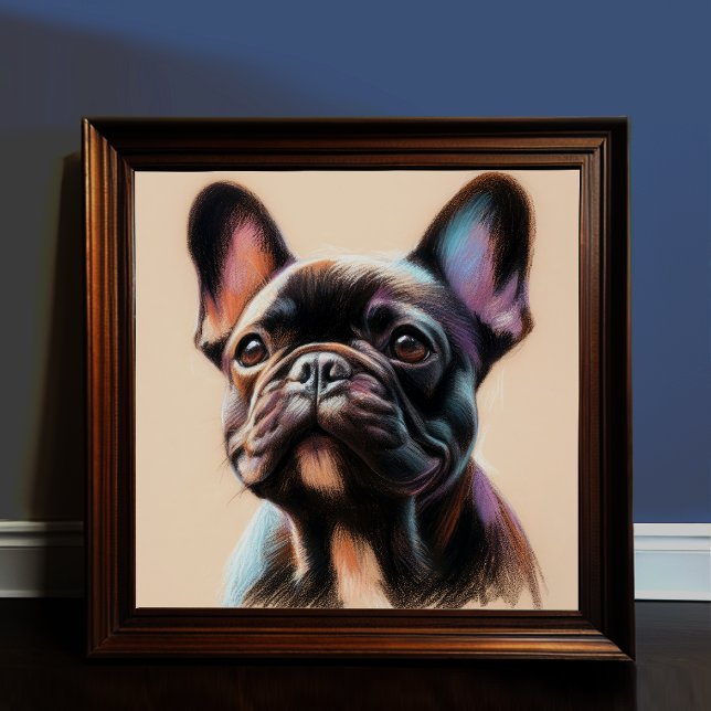 Pastel Teckning i en Fransk Bulldog Poster (Skapare uppladdad)