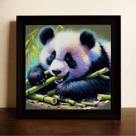 Pastel Teckning i Panda Bear Bamboo IV Poster