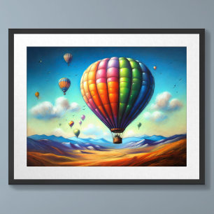 Pastel Teckning Luftballonger över liggande Poster