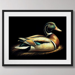 Pastel Teckning Mallard Anka Decoy Poster