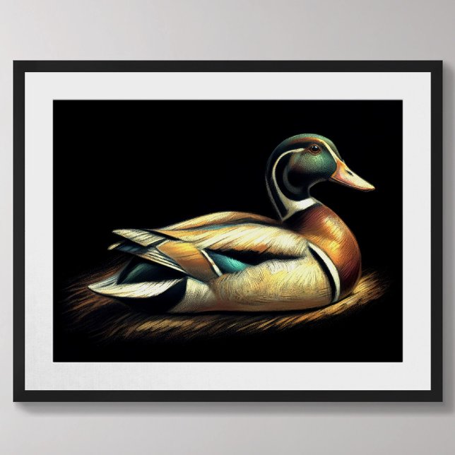 Pastel Teckning Mallard Anka Decoy Poster (Skapare uppladdad)