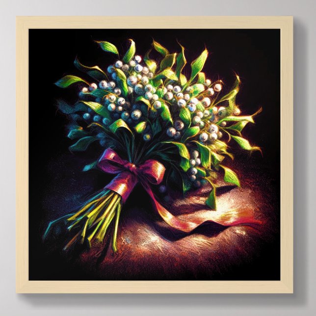 Pastel Teckning-paket av Mistletoe Red Ribbon Poster (Skapare uppladdad)