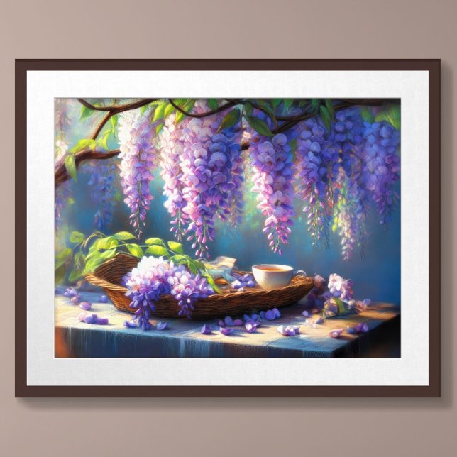 Pastel Teckning Wisteria Blooming Vine Poster (Skapare uppladdad)