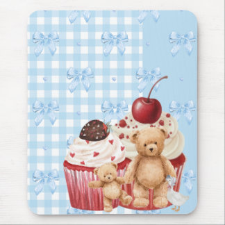 pastel "teddy bear" cupcake kawaii gingham ribbon  musmatta