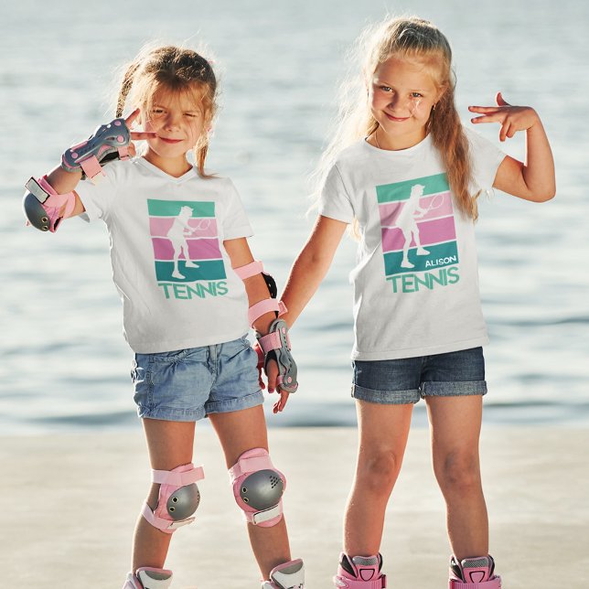 Pastel tennis med namn t shirt (Skapare uppladdad)