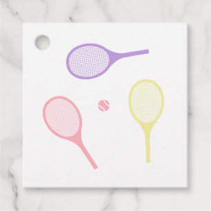 Pastel Tennis Rackets Gåvor Etiketter