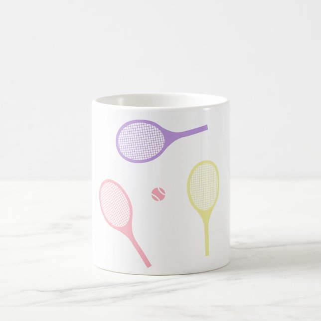 Pastel Tennis Rackets Kaffemugg (Center)