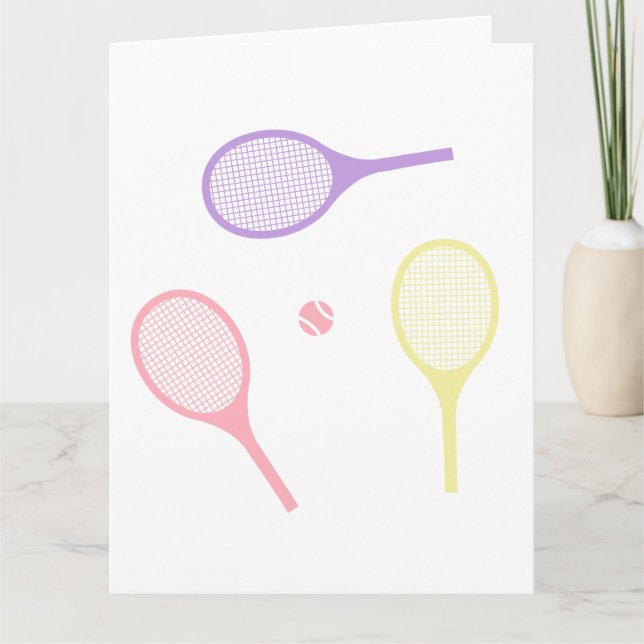 Pastel Tennis Rackets Kort (Framsida)