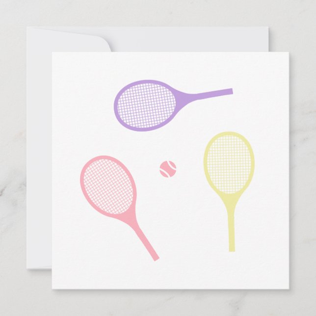 Pastel Tennis Rackets Kort (Framsida)