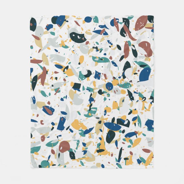 Pastel Terrazzo: Modern Abstrakt Mönster. Fleecefilt (Framsidan)