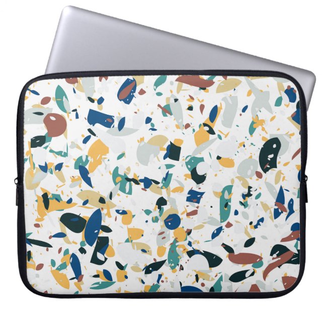 Pastel Terrazzo: Modern Abstrakt Mönster. Laptop Fodral (Framsidan)