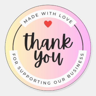 Pastel Thank You Business Sticker Runt Klistermärke