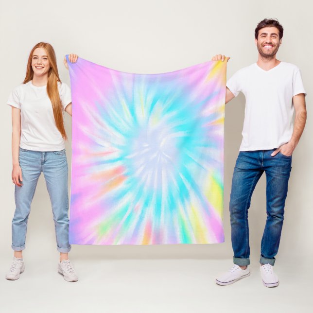 Pastel Tie Dye Fleecefilt (På plats)